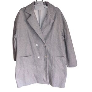 Gray Double Breasted Coat Oversized Pockets Minimalist size XXL New condition